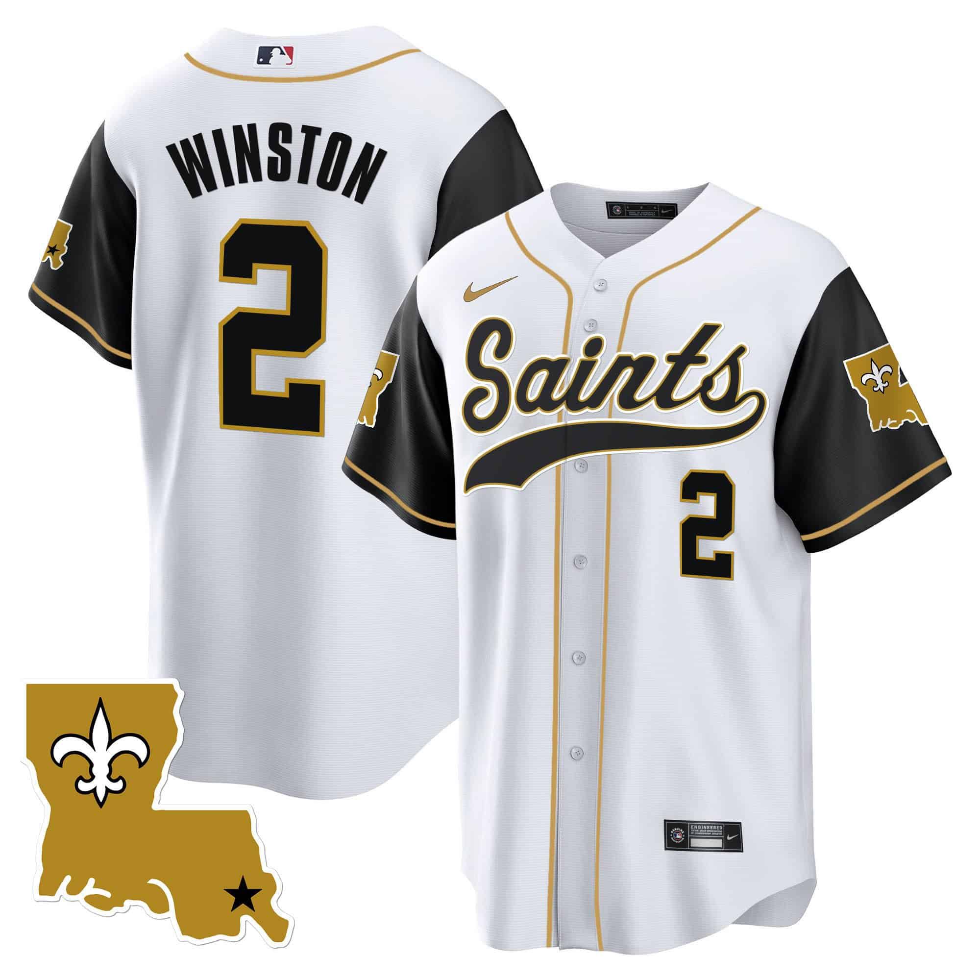 Men New Orleans Saints #2 Winston White 2024 Nike 1987 Legacy Cool Base NFL Jersey style 2